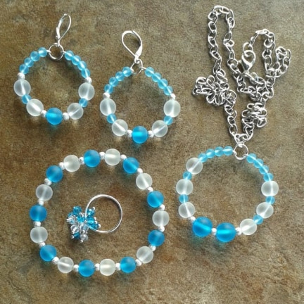 Necklace, Earrings, Bracelet and Ring Set